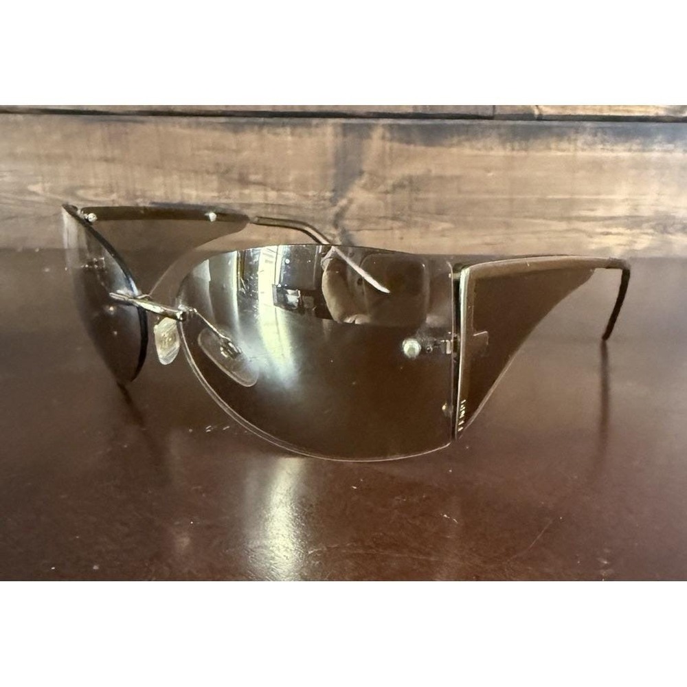 Vintage Fendi FS269 Golden Glimmer Rimless Shield Sunglasses Y2K Italy 60-15-130